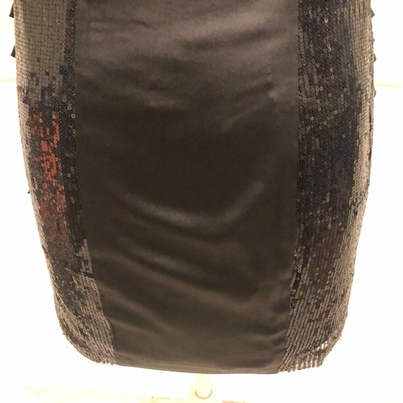 Ark & Co Black Zip Up Sequin Ruffle Mini Dress - Picture 6 of 7